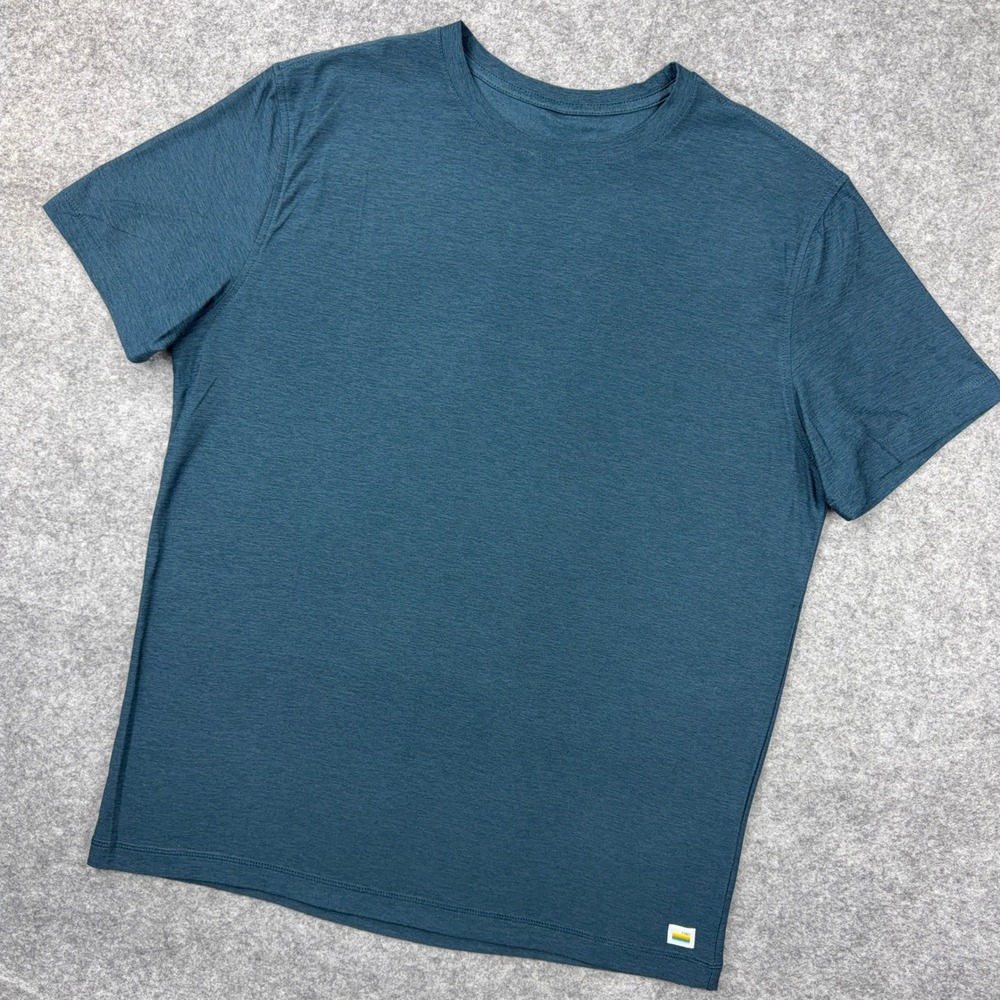 Vuori Strato Tech Tee Mens Large L Teal Heather Short Sleeve Shirt V126